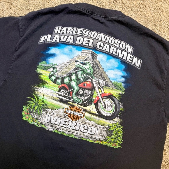Harley-Davidson 2016 Black Playa Del Carmen Mexico Tee T-shirt Large - Picture 4 of 5